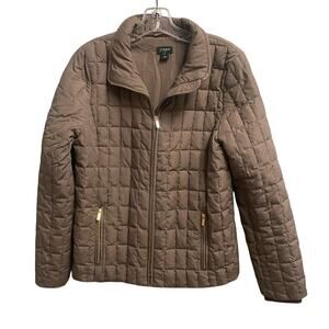 J. Crew Taupe Quilted Puffer Jacket